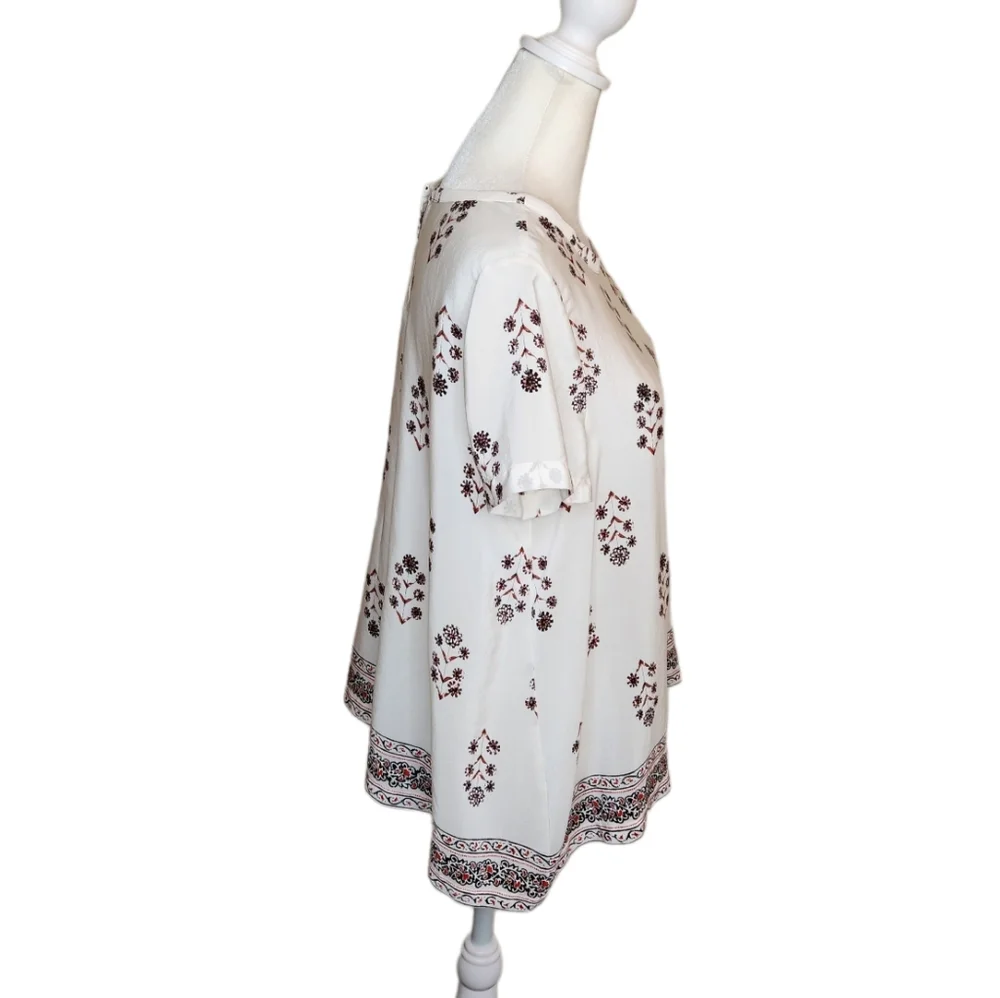 Madewell 100% Silk Vinefloral Top with Border - Picture 2 of 8